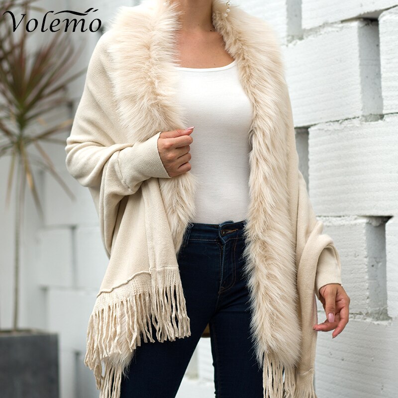 Elegante abrikooskleurige AbbysScarf dames sjaal van imitatiebont. Zacht en warm voor de winter.