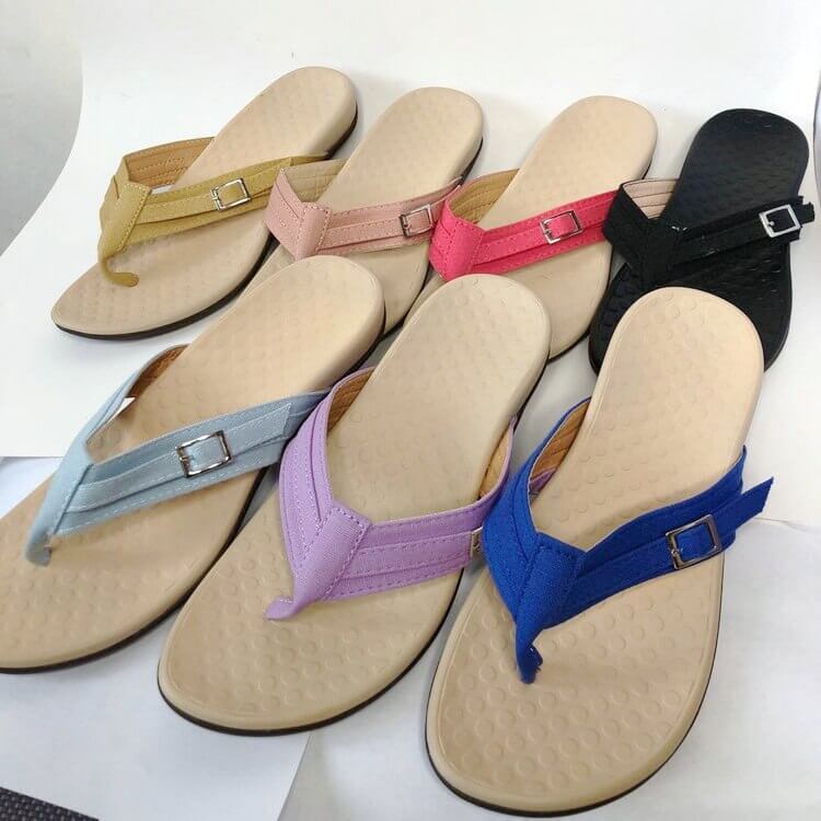 Comfortabele orthopedische slippers voor dames; ideaal tegen voetpijn en voor zomerse dagen.