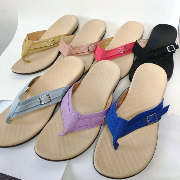 Comfortabele orthopedische slippers voor dames; ideaal tegen voetpijn en voor zomerse dagen.