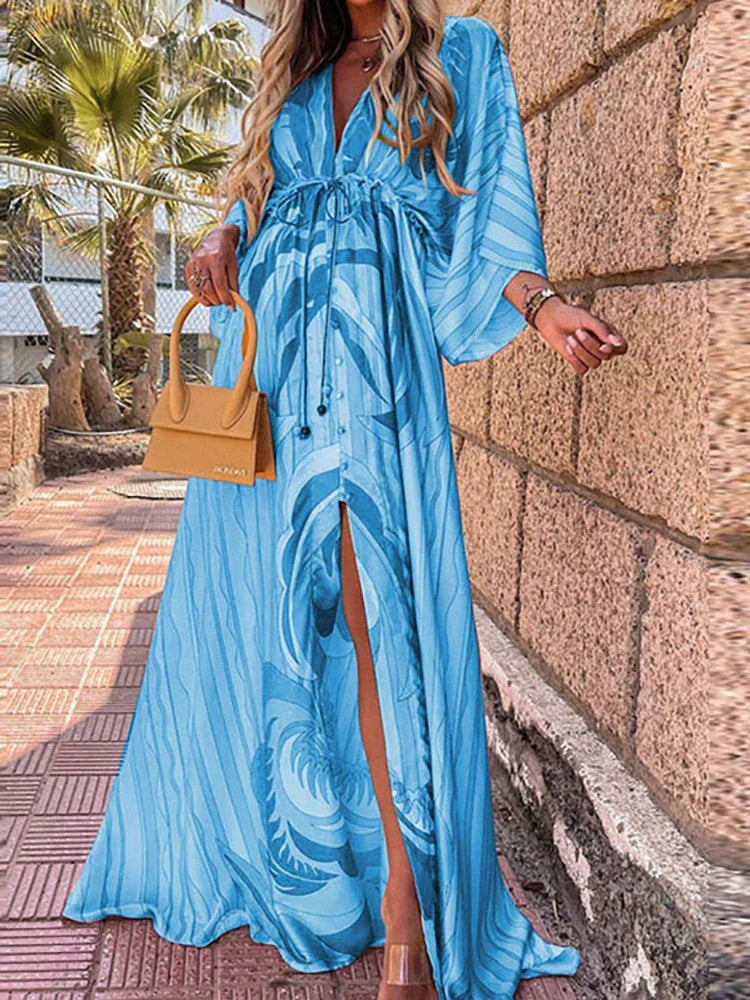 Lichtgewicht en ademende Zamara dames strandjurk met elegante print, ideaal voor comfortabele strandmode.