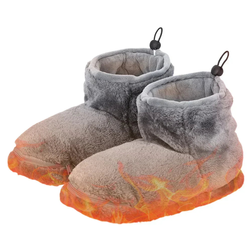 Set elektrische USB-pantoffels met verwarmingsfunctie en controller, unisex design voor maximale winterwarmte.