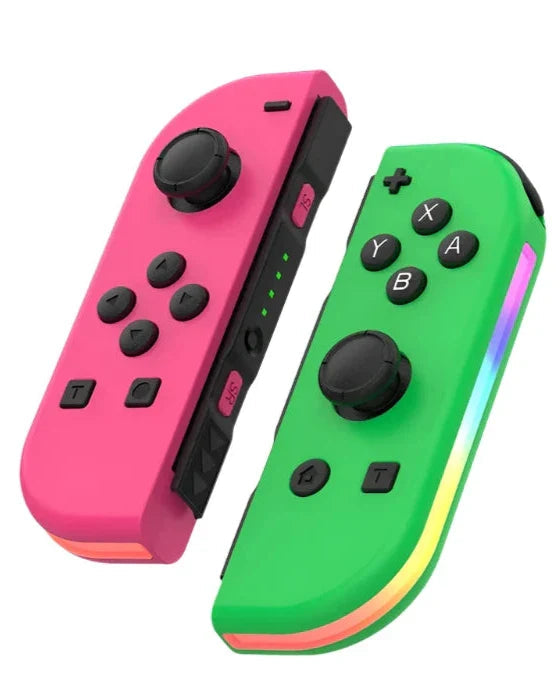 Draadloze RGB controller voor Nintendo Switch, ergonomisch en vol unieke kleuren accenten.