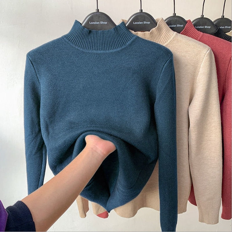 Essentiële warme wintertrui voor dames, gevoerd voor maximaal comfort en een modieuze stijl.