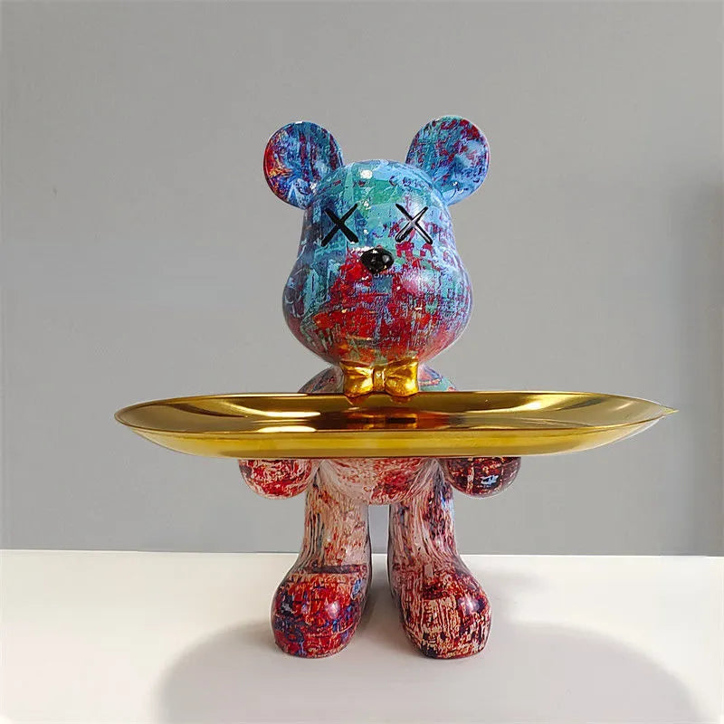 Uniek kunstbeeld van een Bruno tafelbeer, een charmant opbergbakje en interieur decoratie.