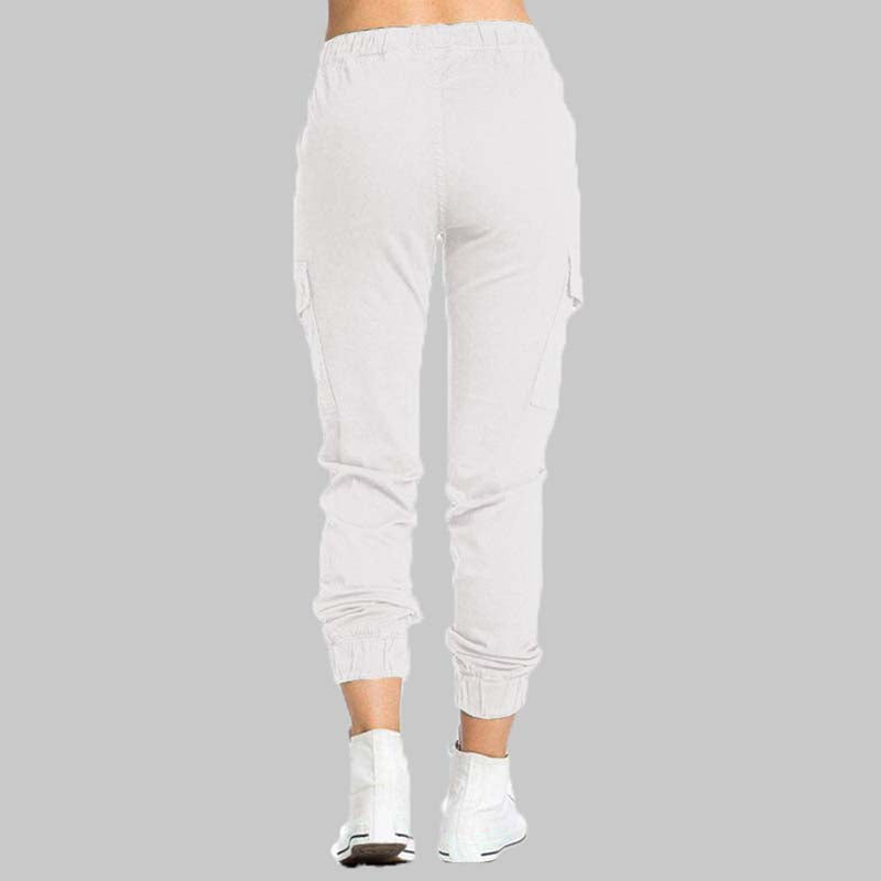Polyester dames cargo broek, comfortabel en duurzaam, een stijlvolle keuze voor elke dag.