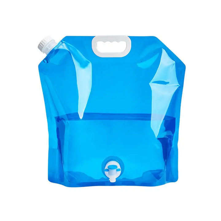 Opvouwbare drinkwaterzak met stevig handvat en kraan voor gemakkelijk schenken, ideaal voor buiten. 5L/10L.
