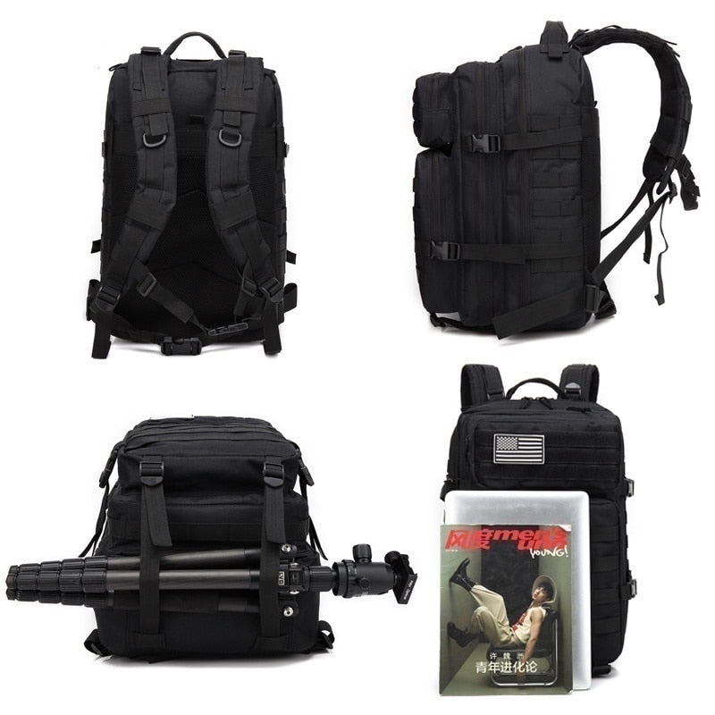 Waterafstotende wandelrugzak 50L voor mannen, perfect voor lange tochten en avonturen in de natuur.