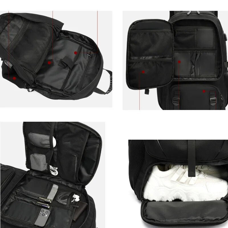 Grote capaciteit Tech Trek Pro backpack (50L, 60L, 80L), een veelzijdige unisex rugzak voor elk avontuur.