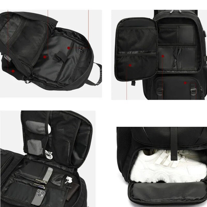 Grote capaciteit Tech Trek Pro backpack (50L, 60L, 80L), een veelzijdige unisex rugzak voor elk avontuur.