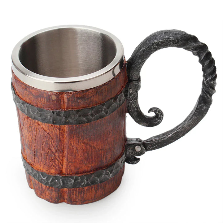 Authentieke middeleeuwse mok met fantasy thema, geweldig heren cadeau. Viking beker voor bier of koffie.