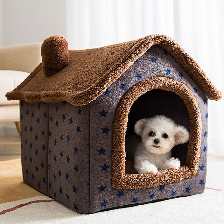 Knus dierenhuisje voor honden en katten, zacht en warm. Ideale slaapplek voor je huisdier.
