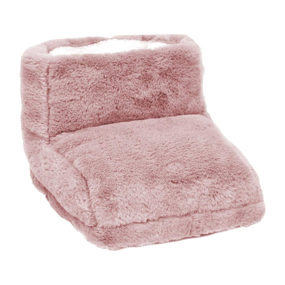 Zachte fleece oplaadbare voetverwarmer, ideaal voor warme voeten tijdens winterse dagen en thuiswerken.