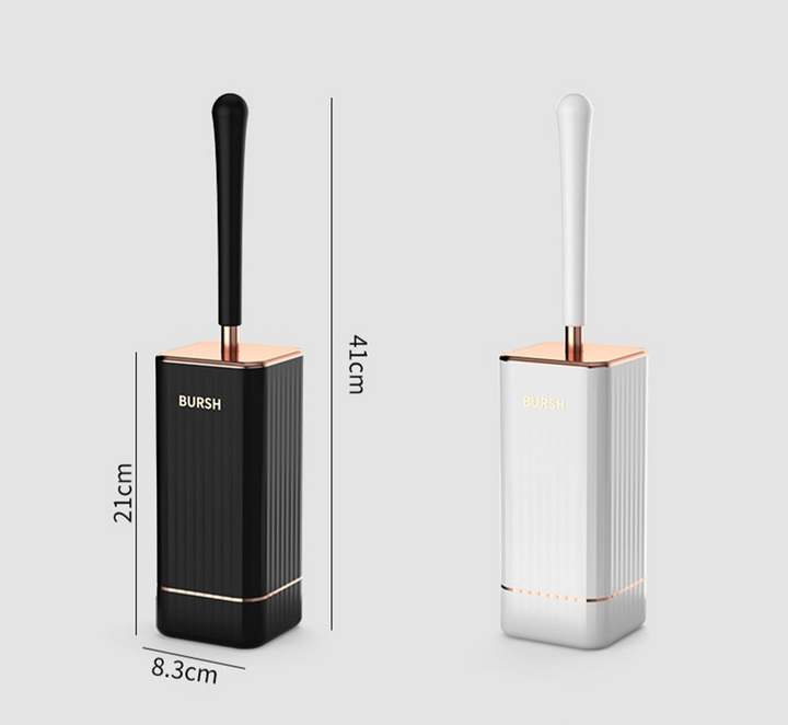 Duurzame siliconen toiletborstel met elegant wand-ophangsysteem, makkelijk schoon te maken in elke badkamer.