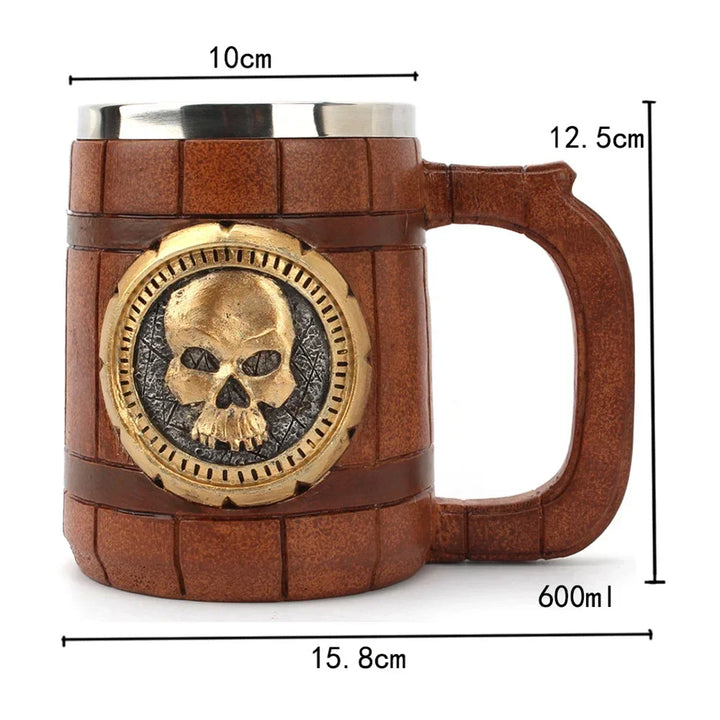 Unieke middeleeuwse mok voor mannen, hét perfecte Vaderdag cadeau. Stoere viking beker, decoratief drinkgerei.