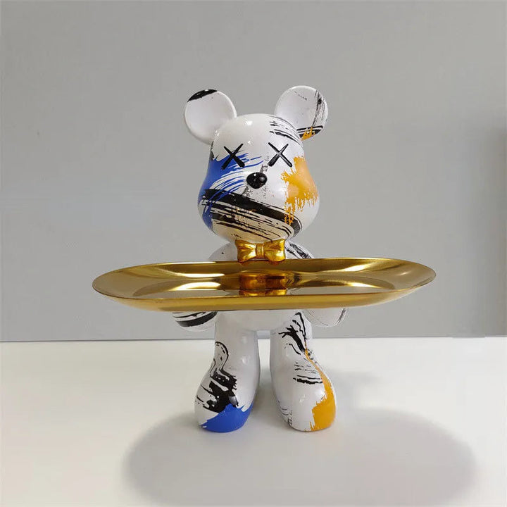 Functioneel design opbergbeeld: de Bruno tafelbeer, perfect voor kleine spullen op je tafel.