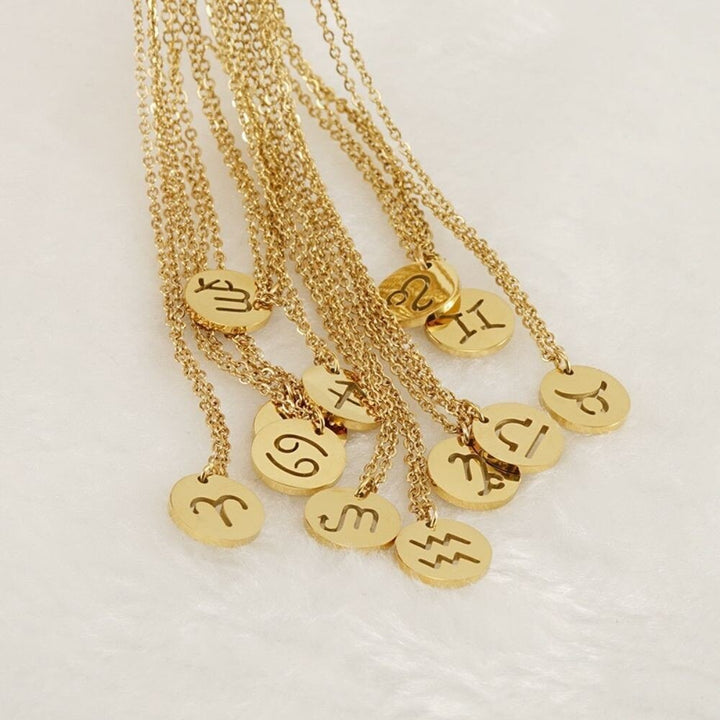 Zilveren damesketting met geboorteteken hanger, duurzaam roestvrij staal, hypoallergeen.