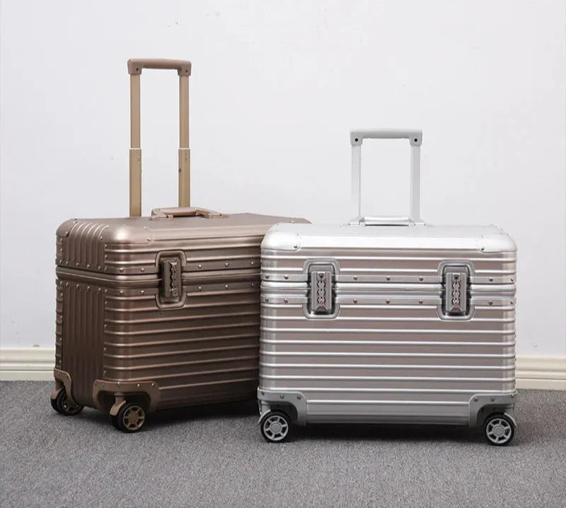 Aluminium hardcase cabinekoffer. Compacte, duurzame reiskoffer met TSA slot en spinnerwielen voor korte trips.