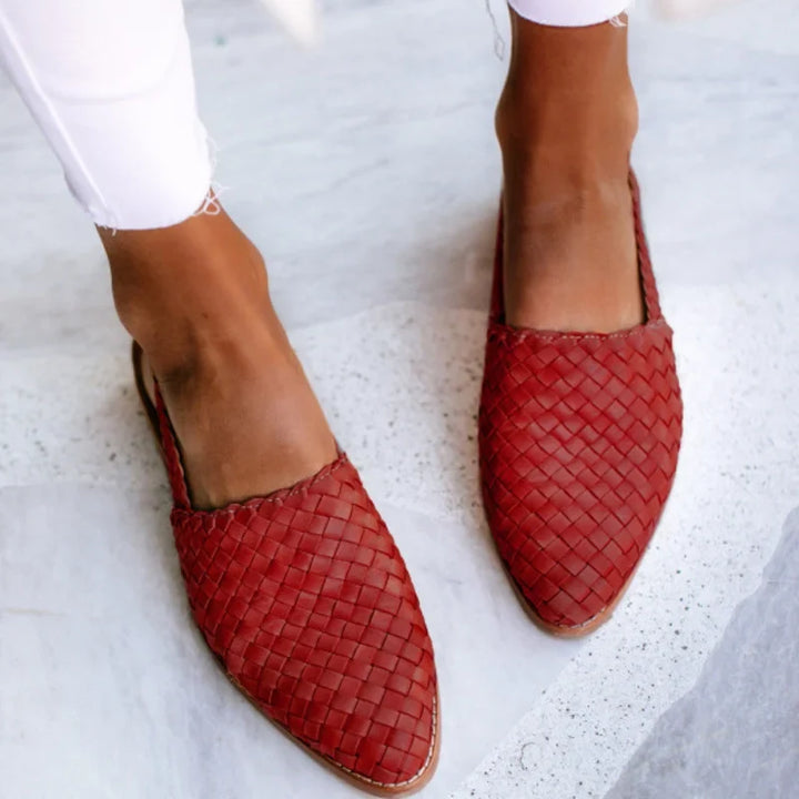 Comfortabele rode dames sandalen met blokhak, ontworpen voor ultiem zomercomfort en een elegante look.