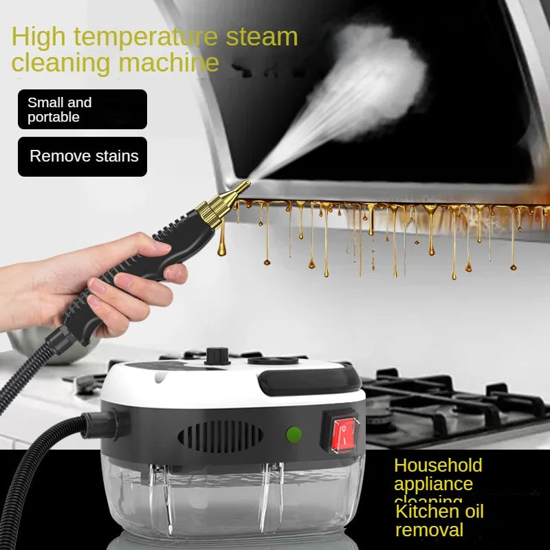 Detail van stoomreiniger mondstuk verwijdert vuil; perfect voor sprankelend schone keuken en badkamer.