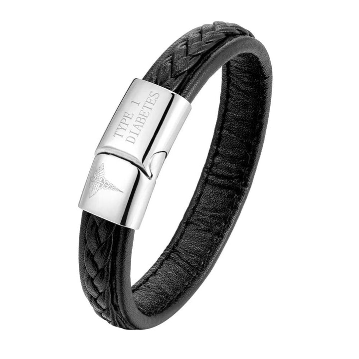 RVS heren medische ID armband, discreet en stijlvol, voor diabetes, epilepsie of bloedverdunners.