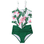 Groen met bloemen
