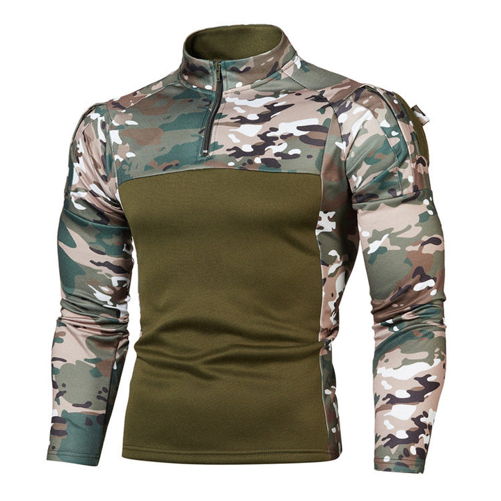 Heren camouflage trui Jonah met legerprint, ideaal voor outdoor avonturen en casual vrije tijd. Comfortabele lange mouwen.