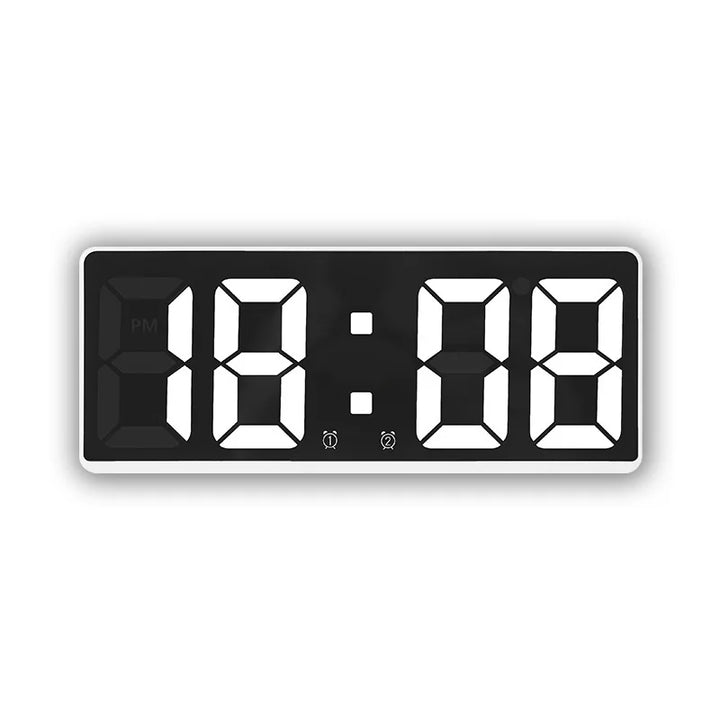 USB gevoede digitale spiegelwekker, led klok met temperatuur en alarm. Essentieel woondecoratie item.