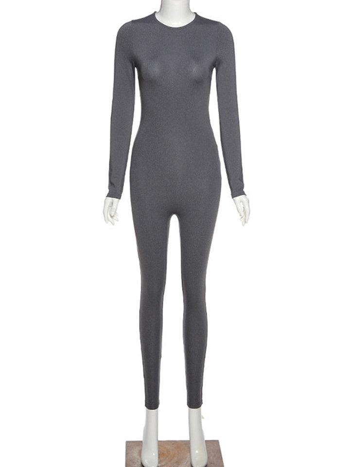 Ergonomische dames sportjumpsuit met lange mouw; optimale bewegingsvrijheid voor sport en workout.