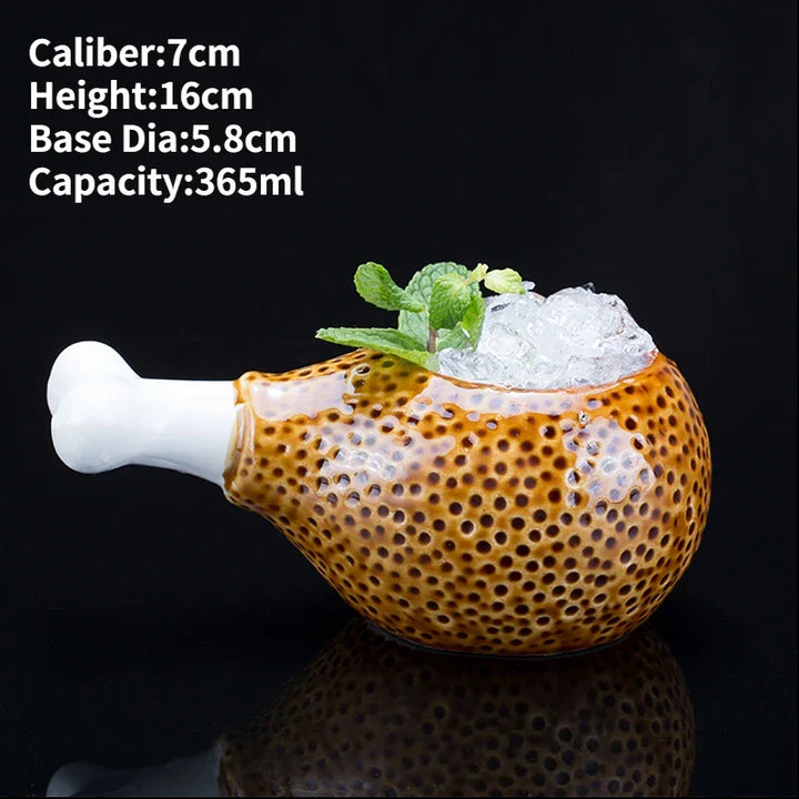 Exclusieve vrolijke cocktail mok van keramiek met uniek vrolijk patroon.
