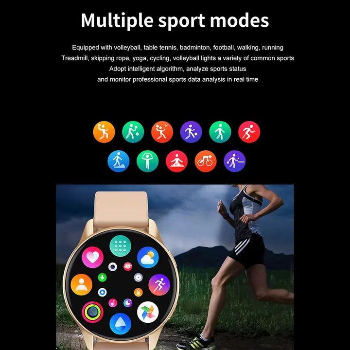 Multifunctionele Lumea Active dames smartwatch: digitaal horloge met meldingen en gedetailleerde activiteitsmeting.