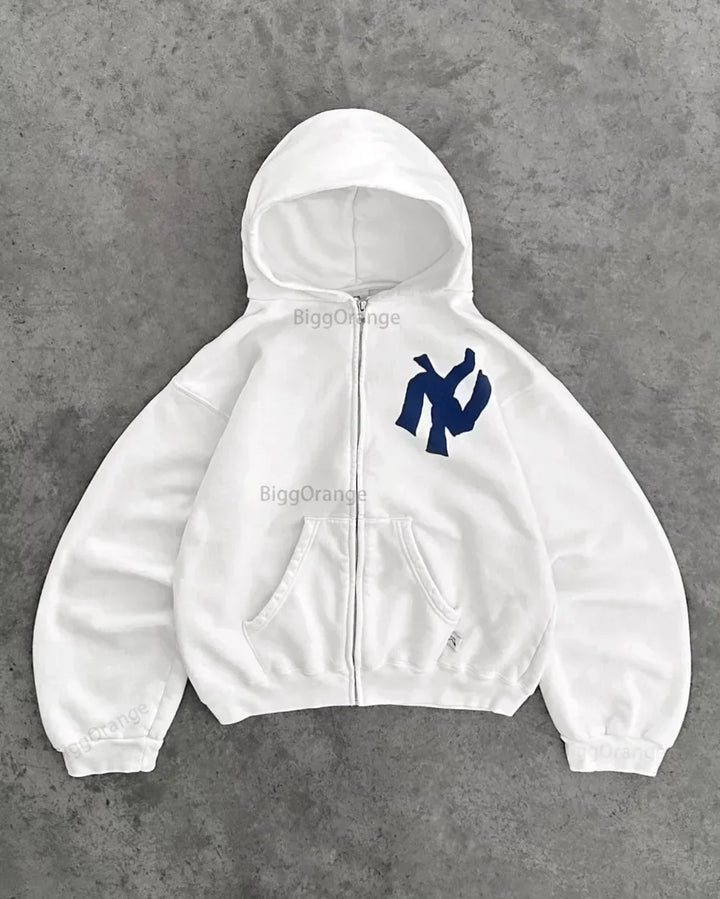 Comfortabel unisex hoodievest van zacht materiaal, ideaal als loungekleding of casual outfit.