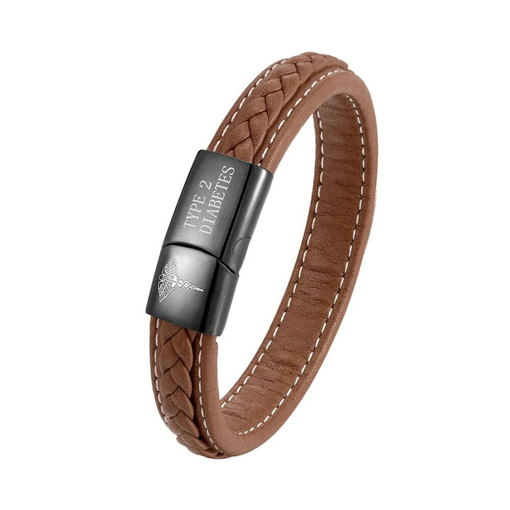 RVS medische ID armband voor mannen, stijlvol en functioneel voor diverse medische condities.