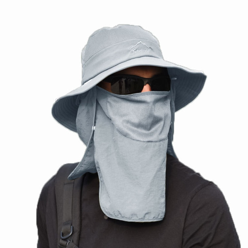 Multifunctionele visserspet unisex, waterdicht en ademend, met verwijderbare nek- en gezichtsbescherming.