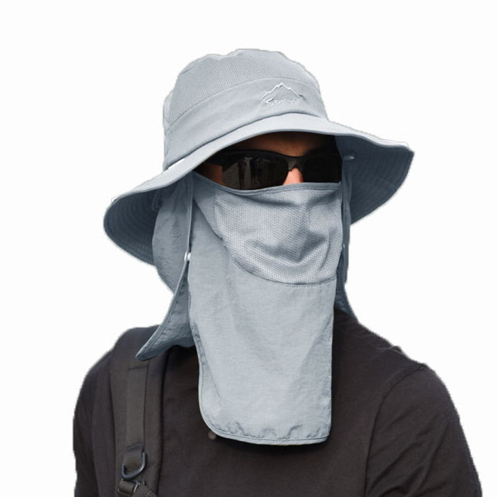 Multifunctionele visserspet unisex, waterdicht en ademend, met verwijderbare nek- en gezichtsbescherming.