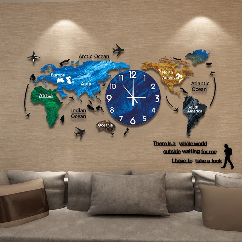 SANDSBERGORIGINALS 3D acryl wandklok, zelfklevende design klok voor een moderne woonkamer. Eenvoudig te installeren.