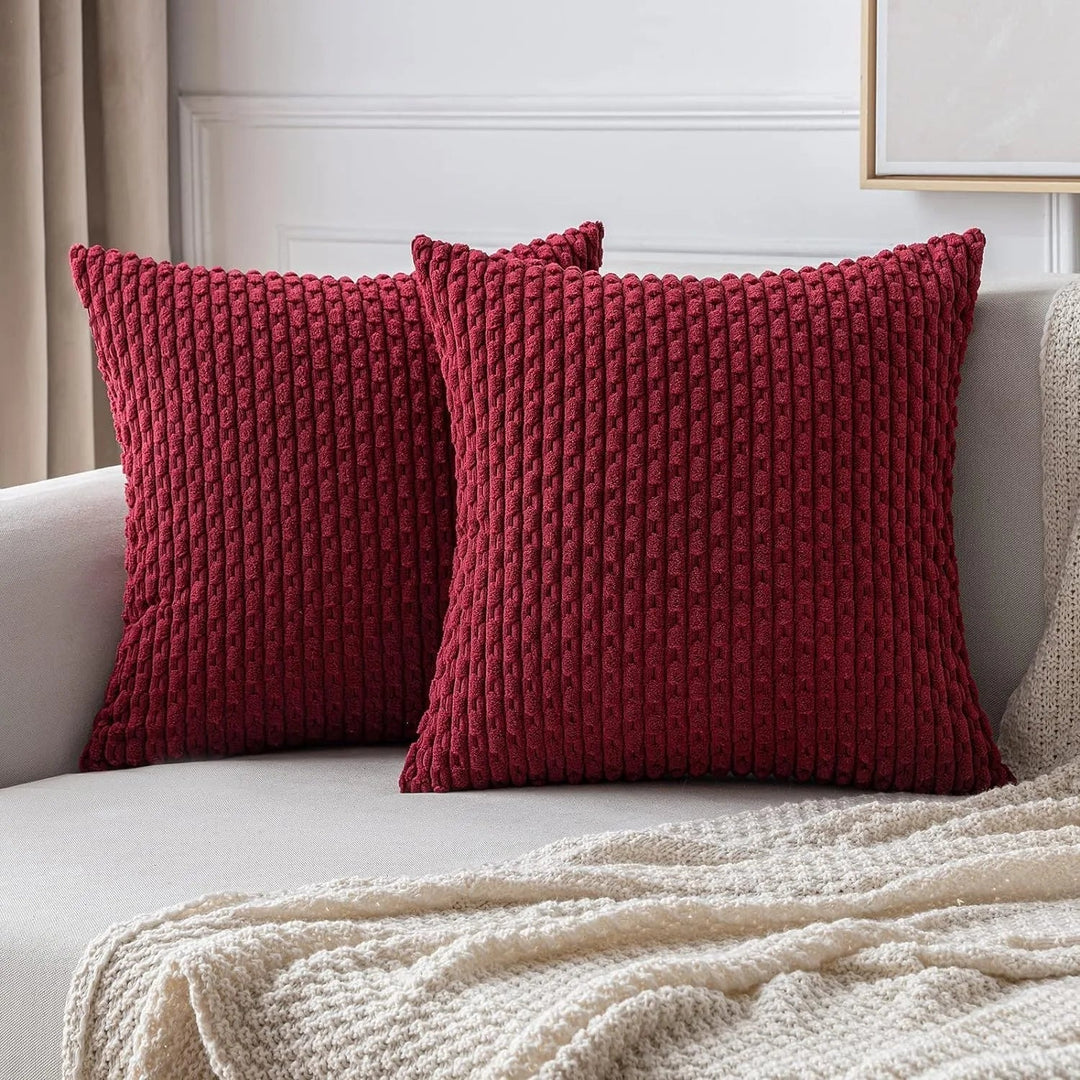 Zachte ribfluweel kussenhoes, perfecte boho decoratie voor elk interieur.