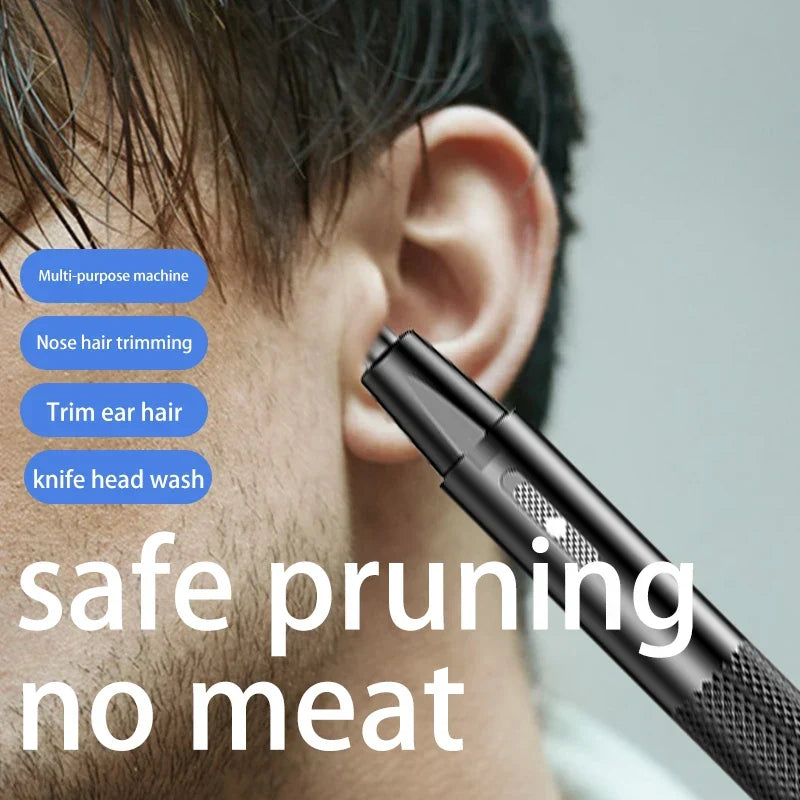 Compacte, draagbare USB oplaadbare neushaartrimmer TrimPro. Ideaal voor persoonlijke verzorging onderweg, snoerloos.