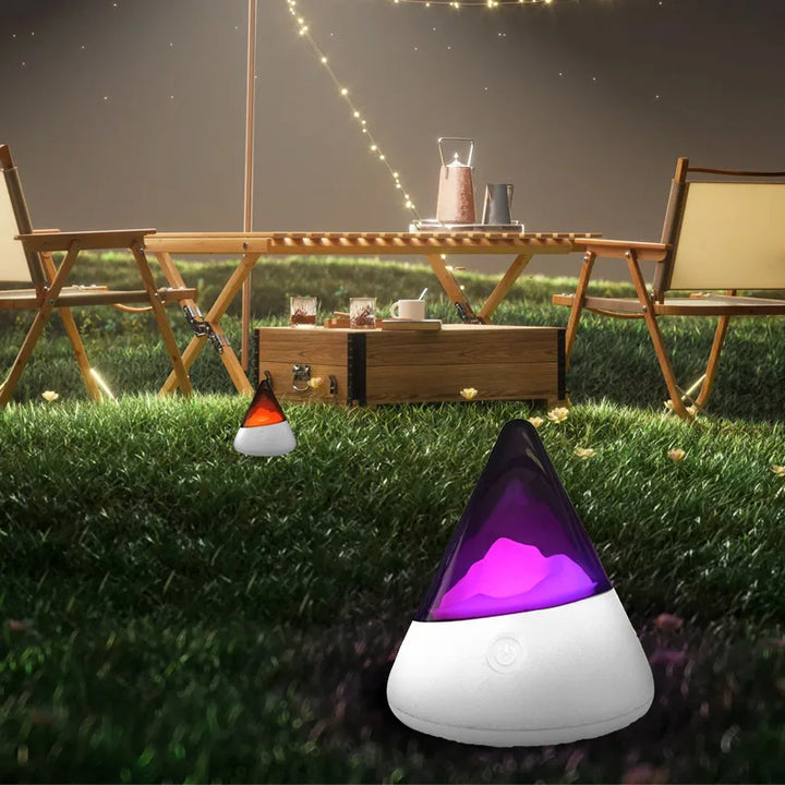 Compact draadloos IceGlow nachtlampje in ijsbergvorm, LED RGB multikleur voor elke ruimte.