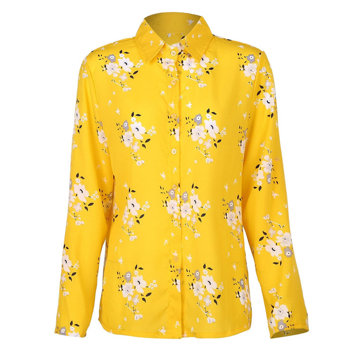 Trendy dames zomerbloes met bloemenprint. Casual V-hals top, luchtige fashion kleding, halve mouwen, zeer comfortabel.