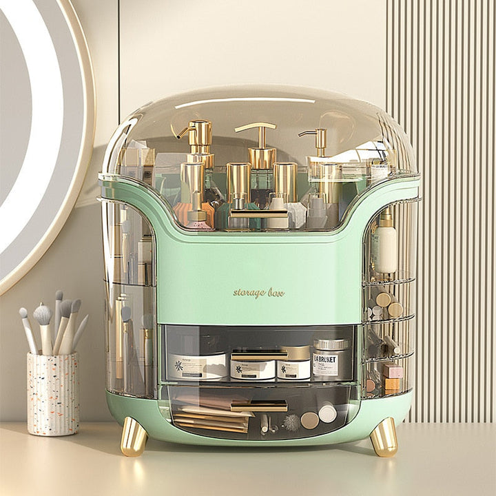 Stofvrije make-up opbergsysteem in wit, voor hygiënische opslag van je favoriete beautyproducten.