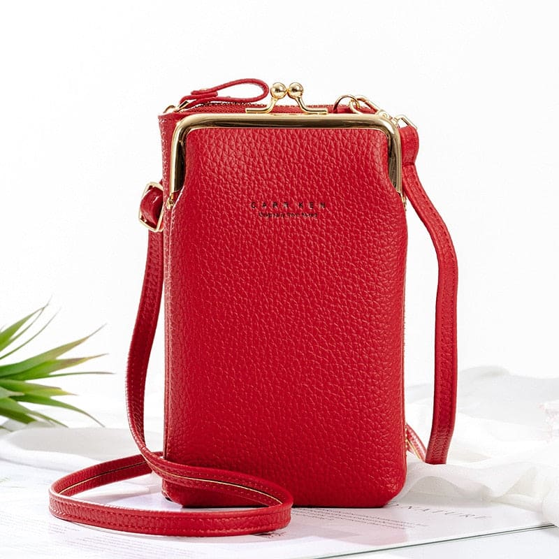 Stijlvol dames telefoontasje crossbody van PU leer, compact en praktisch.