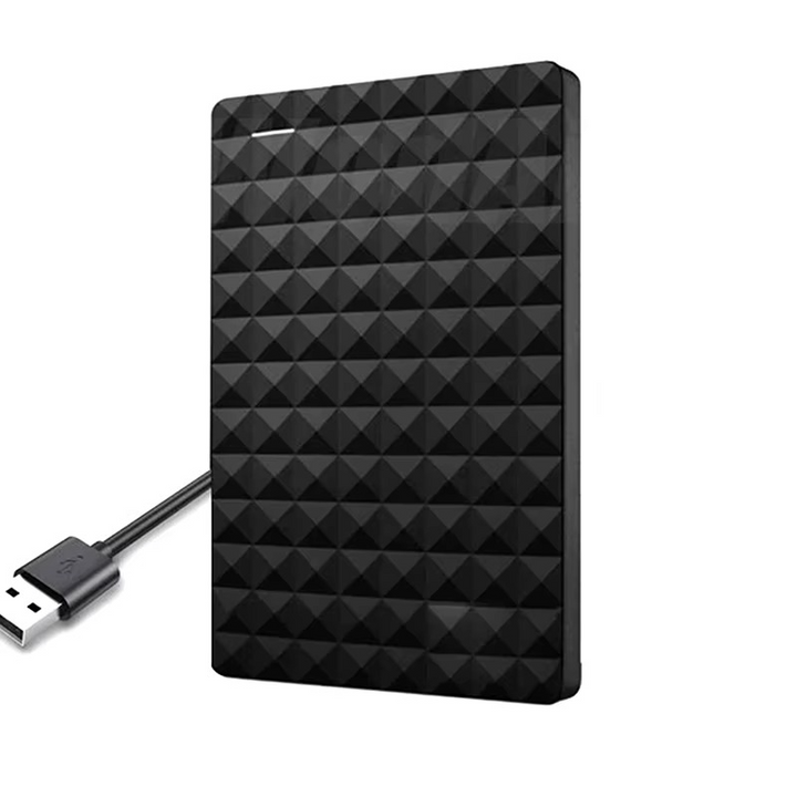 Externe harde schijf 2TB, compact voor snelle gegevensopslag via USB 3.0. Ideaal voor data backup.
