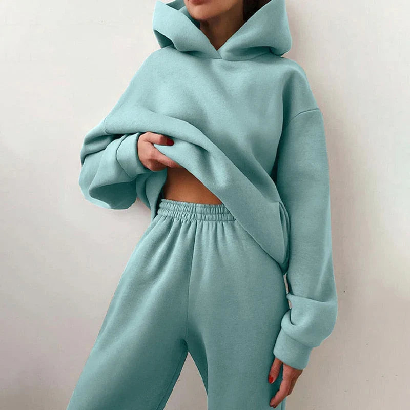 Comfortabele dames oversized joggingset, zacht huispak voor optimale relaxkleding.