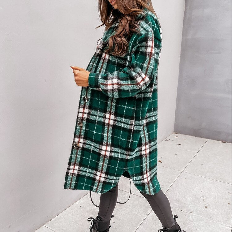 Stijlvolle plaid jas voor vrouwen, perfect voor diverse seizoenen en modebewuste dames.