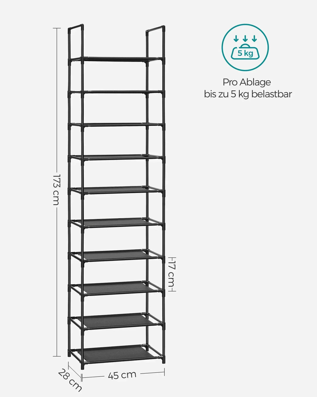 Compacte smalle schoenenkast van zwart metaal, een moderne oplossing voor schoenenopslag en organisatie.