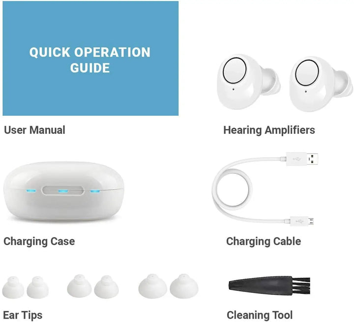 Klein en discreet digitaal gehoorapparaat voor het oor, met Bluetooth voor helder en natuurlijk geluid.