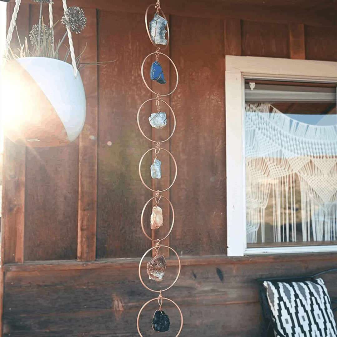 Elegante chakra decoratie van edelstenen, bevordert welzijn, meditatie en een harmonieuze sfeer.