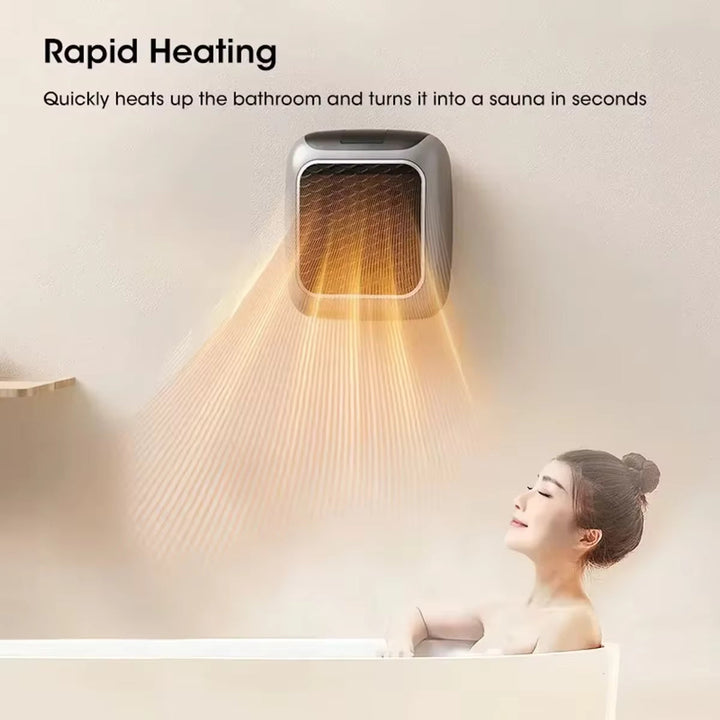 Energiezuinige mini verwarmer met digitale display en afstandsbediening voor gerichte, comfortabele warmte.