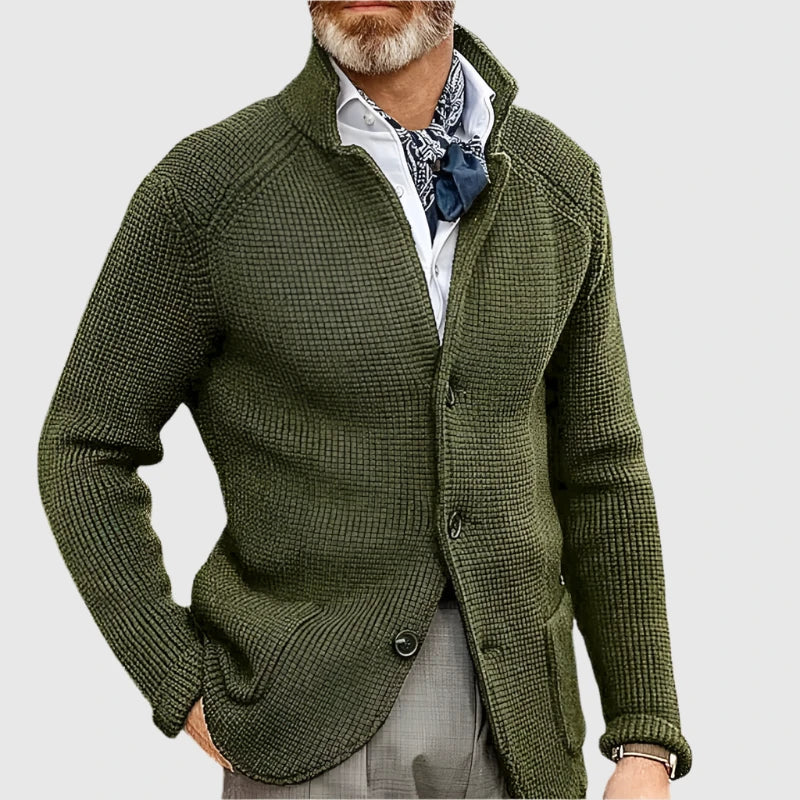 Klassiek gebreid heren vest in effen kleur, perfect voor herfst/winter comfort.