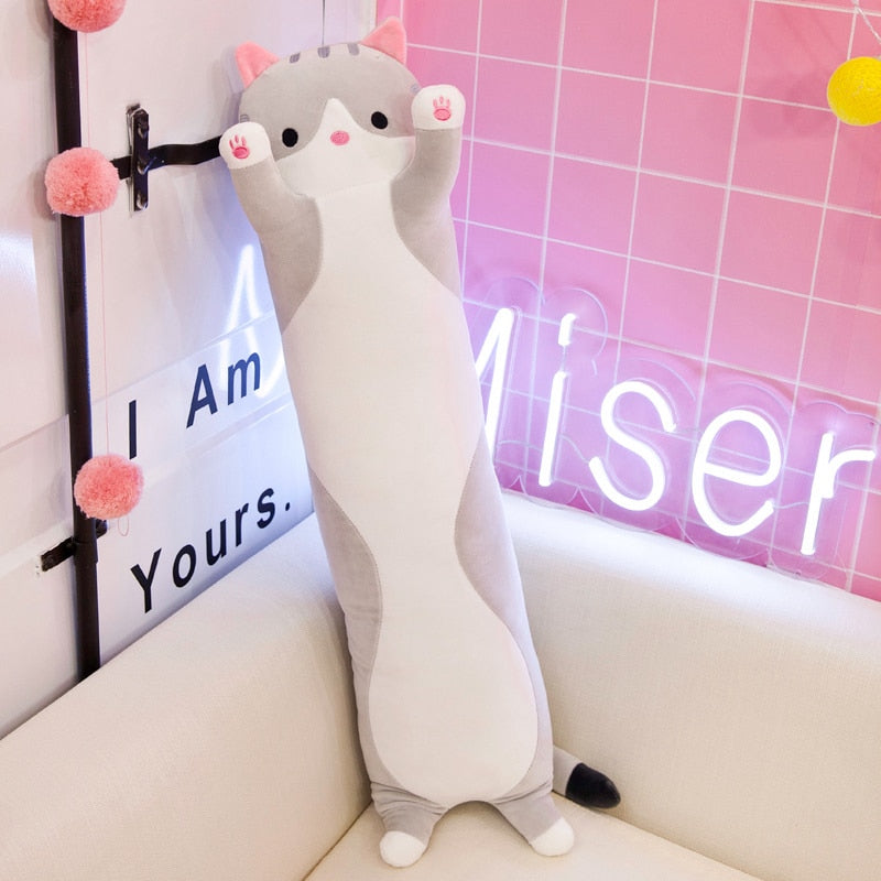 GardenFeel™ zacht kattenkussen, luxe pluche lange kussen; comfortabel knuffelkussen voor kat en mens.